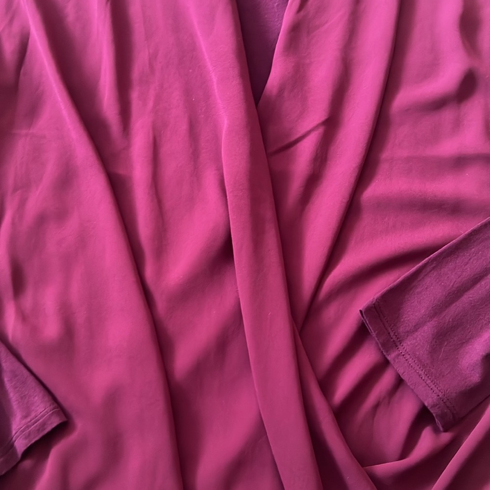 Forever 21 faux-wrap surplice top, berry, size L GUC! - Picture 3 of 6